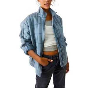 Free People Blue Quilted Jacket